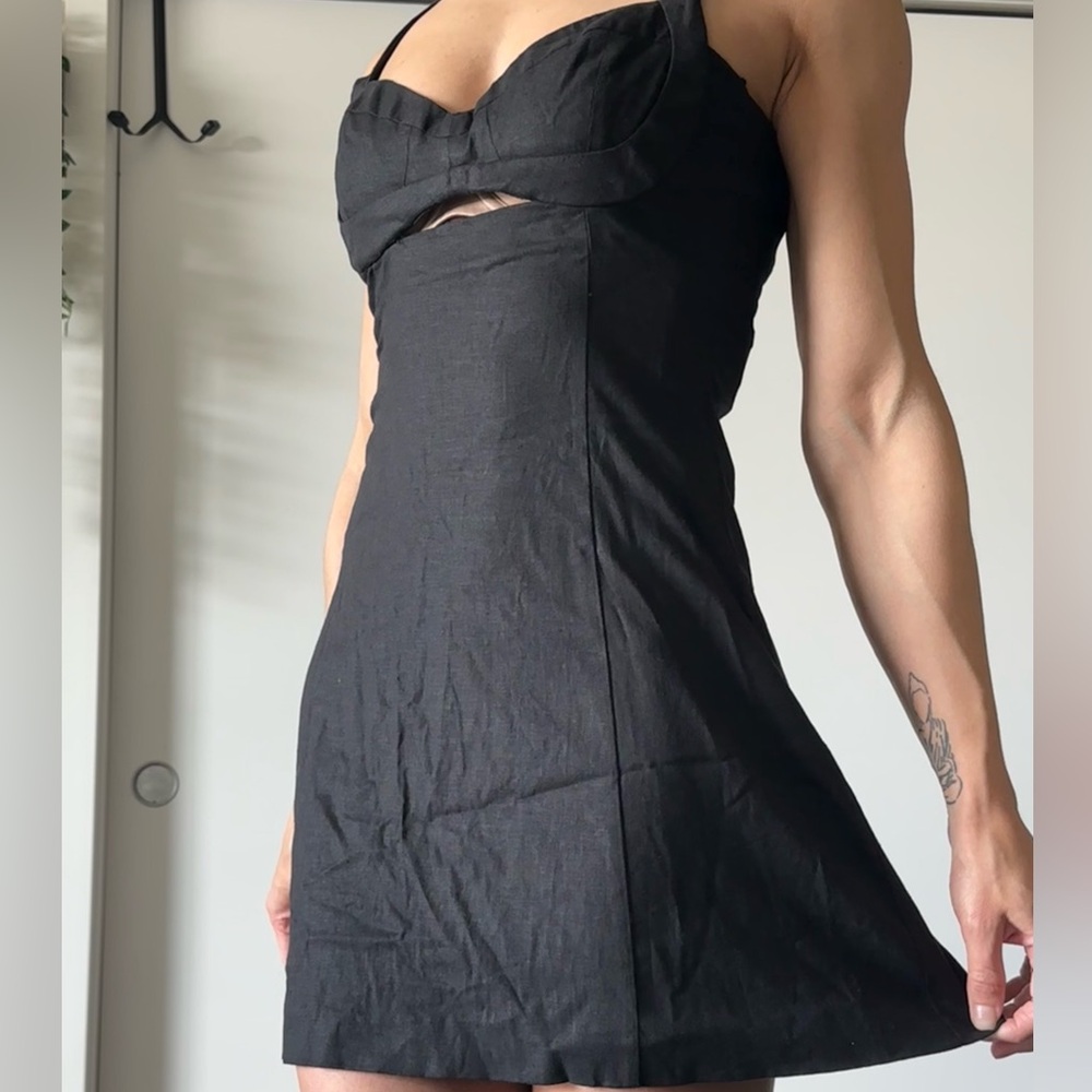 Zara Black Sheath Dress Sweetheart Neckline Sleeveless